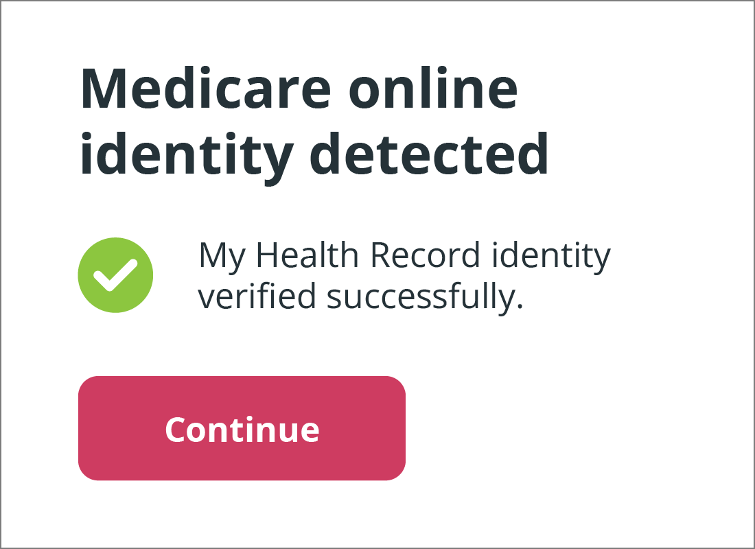 The Medicare online identity detected message